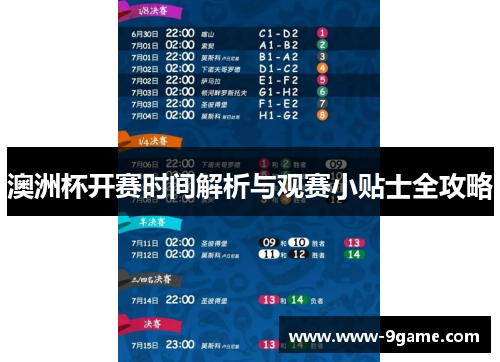 澳洲杯开赛时间解析与观赛小贴士全攻略